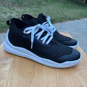 NINE WEST Black Stretch Knit  Shoe Laced Comfort Walking Sneaker Womens Sz 8.5